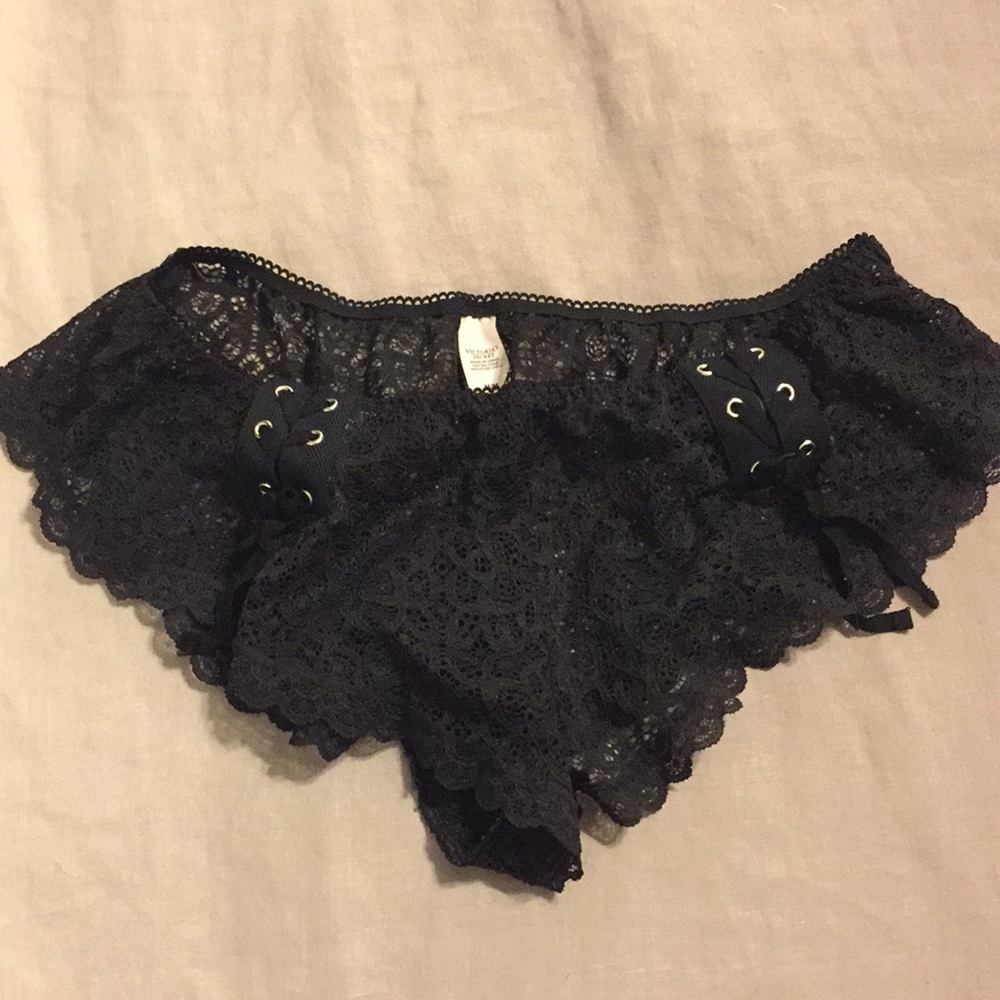 4/$25 Victoria secret black lace booty shorts